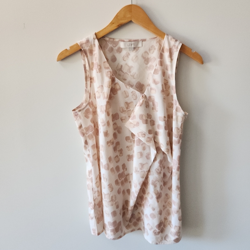 Ann Taylor LOFT Tank Top Medium Sleeveless Abstract Print Polyester Blouse - Picture 2 of 9